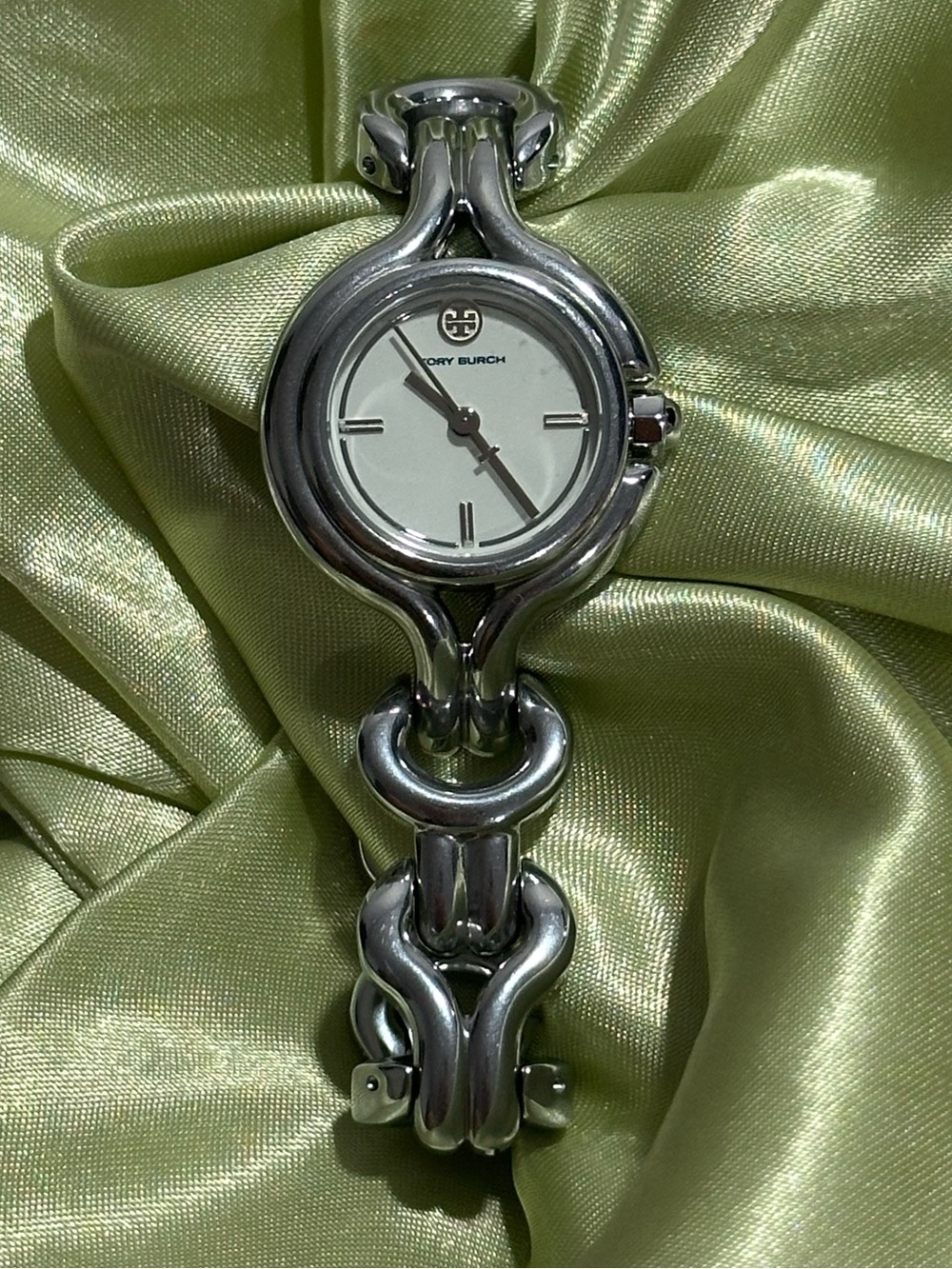 Tory Burch Braided Knot Silver Stainless Steel Watch